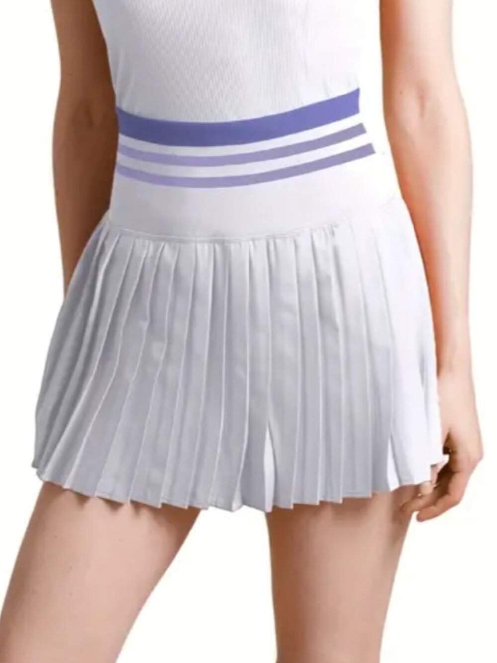 White pleated tennis skirt